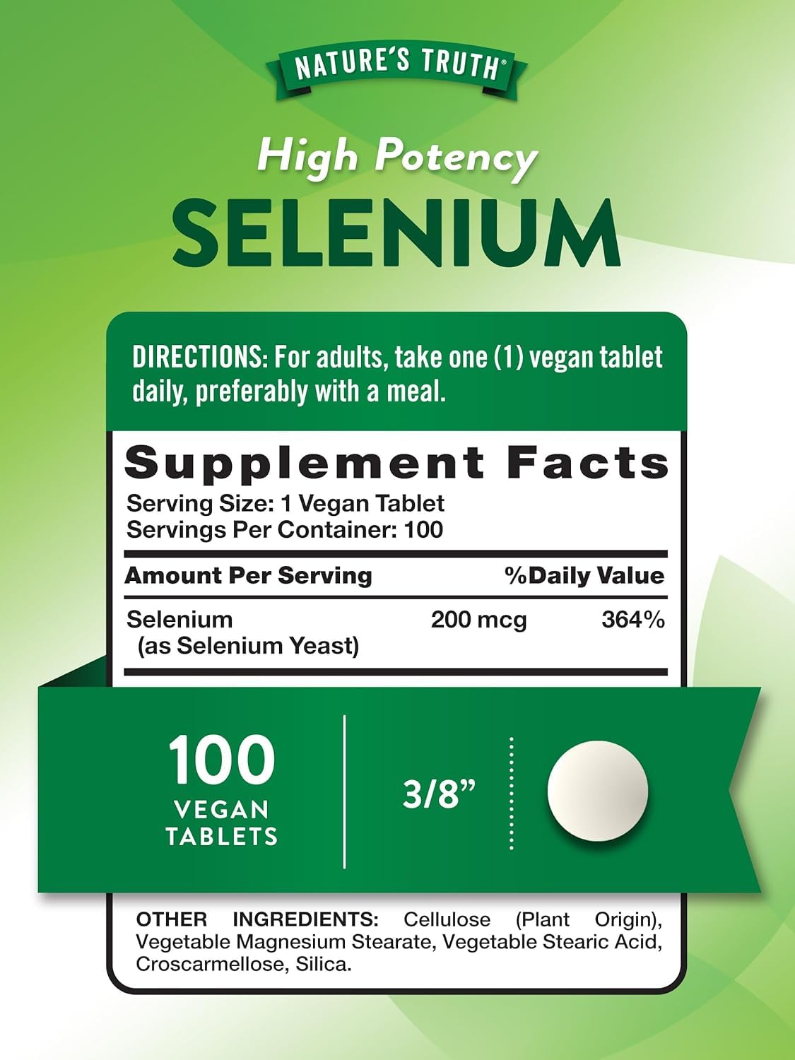Nature's Truth High Potency Selenium 200 mcg - 300 Tablets - image 2