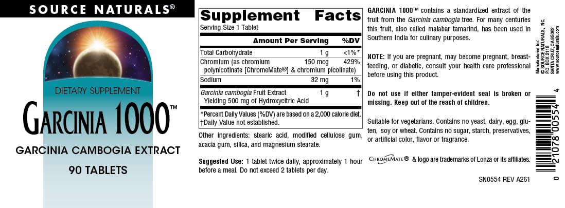 Source Naturals Garcinia Cambogia Extract 1000 MG - 90 Tablets - image 4