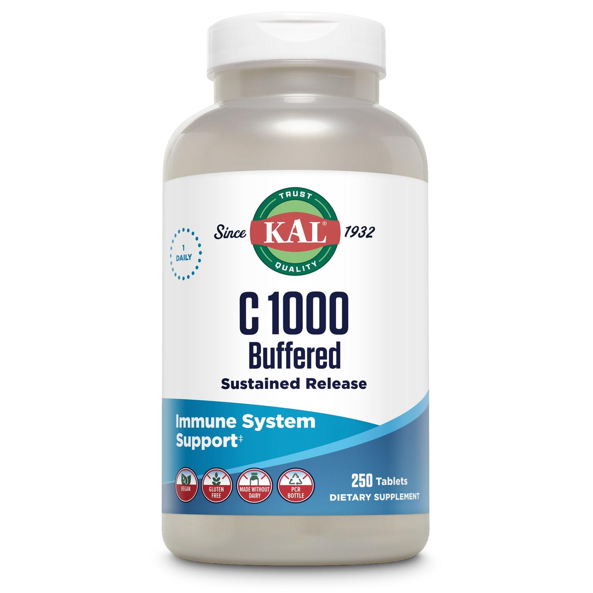 KAL C 1000 Buffered Vitamin C Sustained Release - 250 Tablets