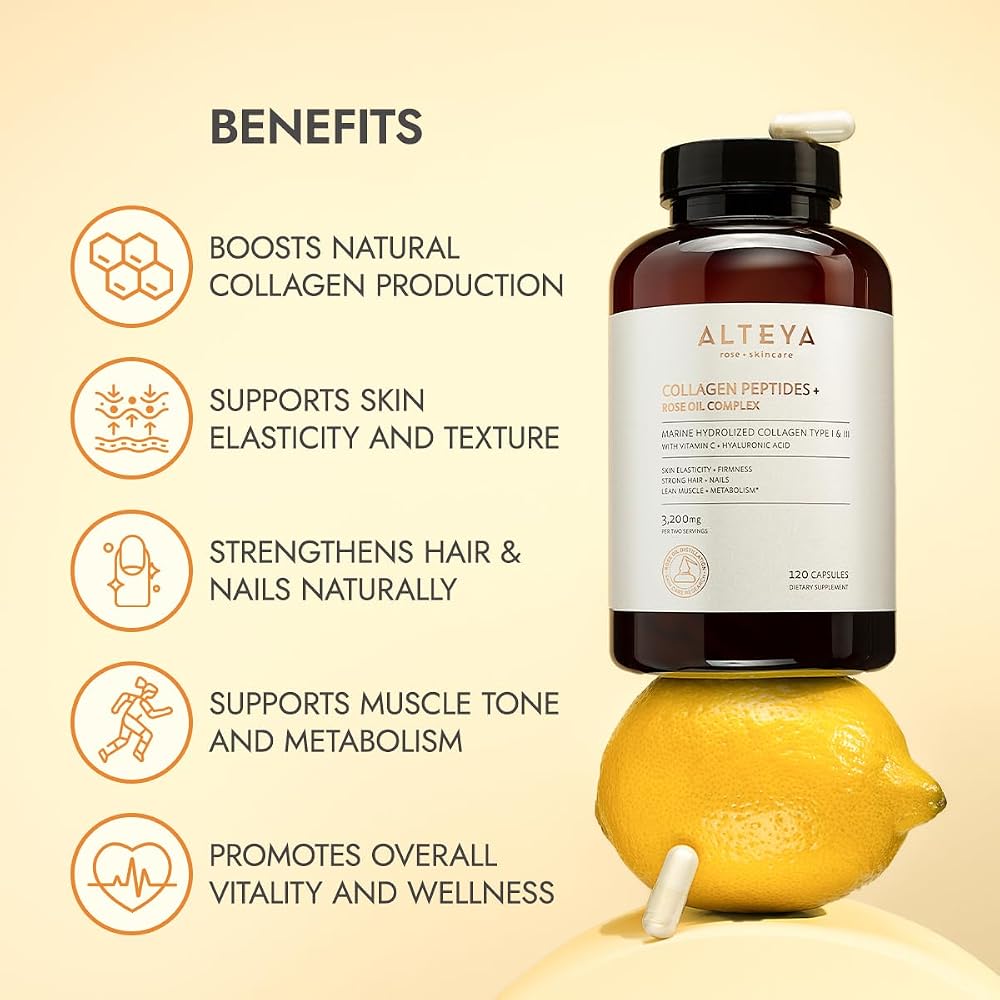 Alteya Organics Collagen Peptides & Rose Oil Complex - 120 Capsules - image 4