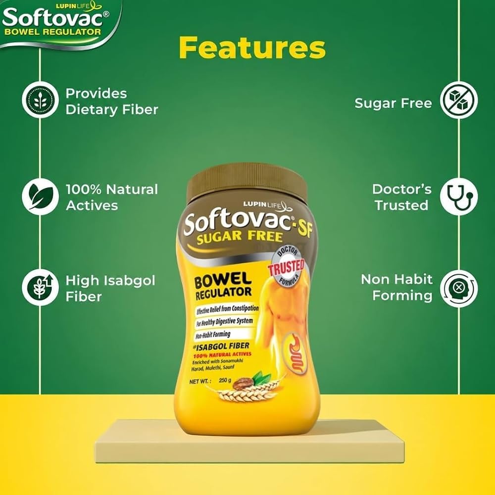 Softovac-SF Bowel Regulator High Fiber Powder - 250g - image 4