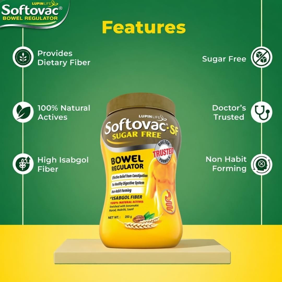 Softovac-SF Bowel Regulator High Fiber Powder - 250g - image 4