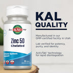 KAL Zinc 50mg Amino Acid Chelate Immune Support - 90 Tablets - image 4