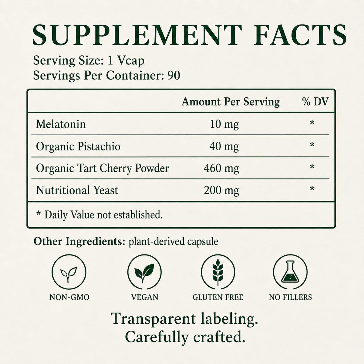 Green Organic Supplements Melatonin Sleep Support - 90 Tablets - image 3