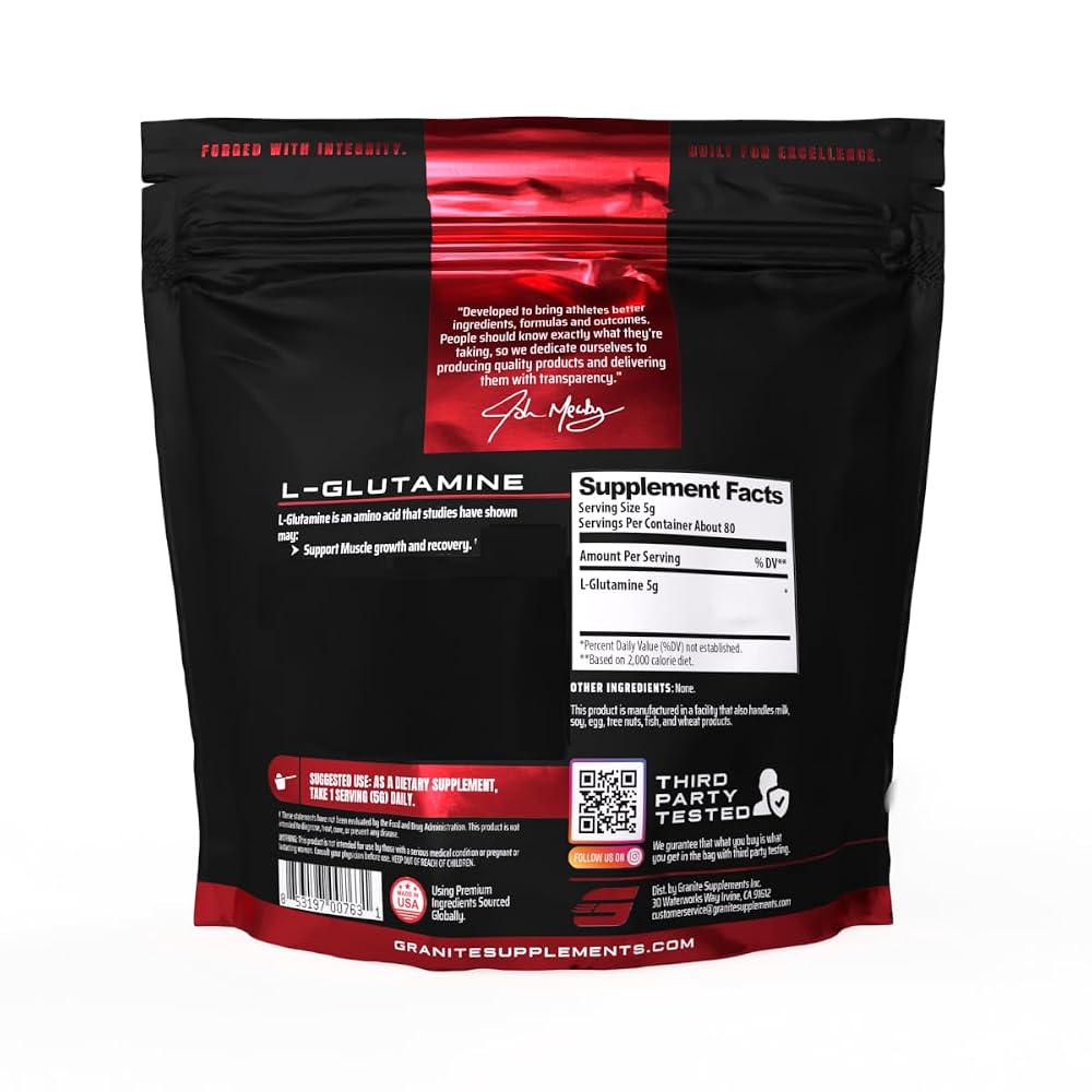 Granite L-Glutamine Powder for Muscle Recovery - 80 Servings - image 2