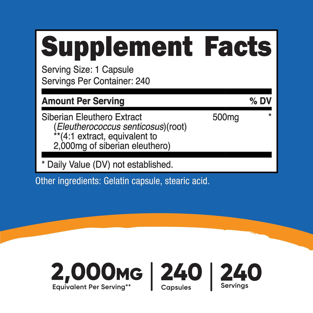 Nutricost Siberian Eleuthero 500mg