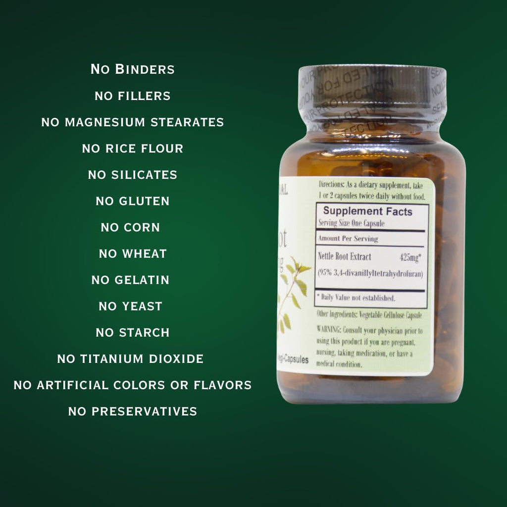 Barlowe's Herbal Elixirs Nettle Root Extract 425mg - 60 Capsules - image 4