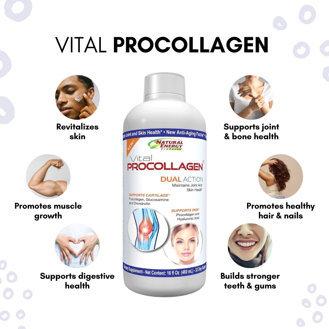 Natural Energy Vital Procollagen - Liquid Hydrolyzed Collagen Protein