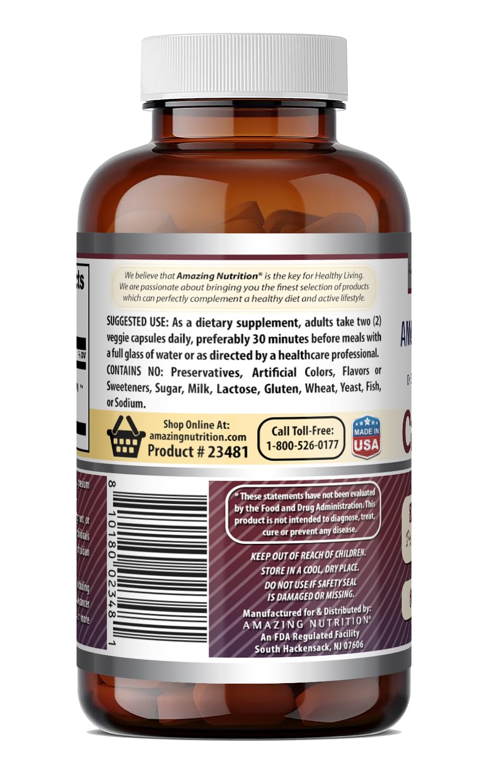 Amazing Nutrition Caralluma 800 mg Appetite Control - 60 Vegetarian Capsules - image 5