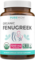 PURE CO Organic Fenugreek Capsules for Lactation Support - 60 Vegan Capsules