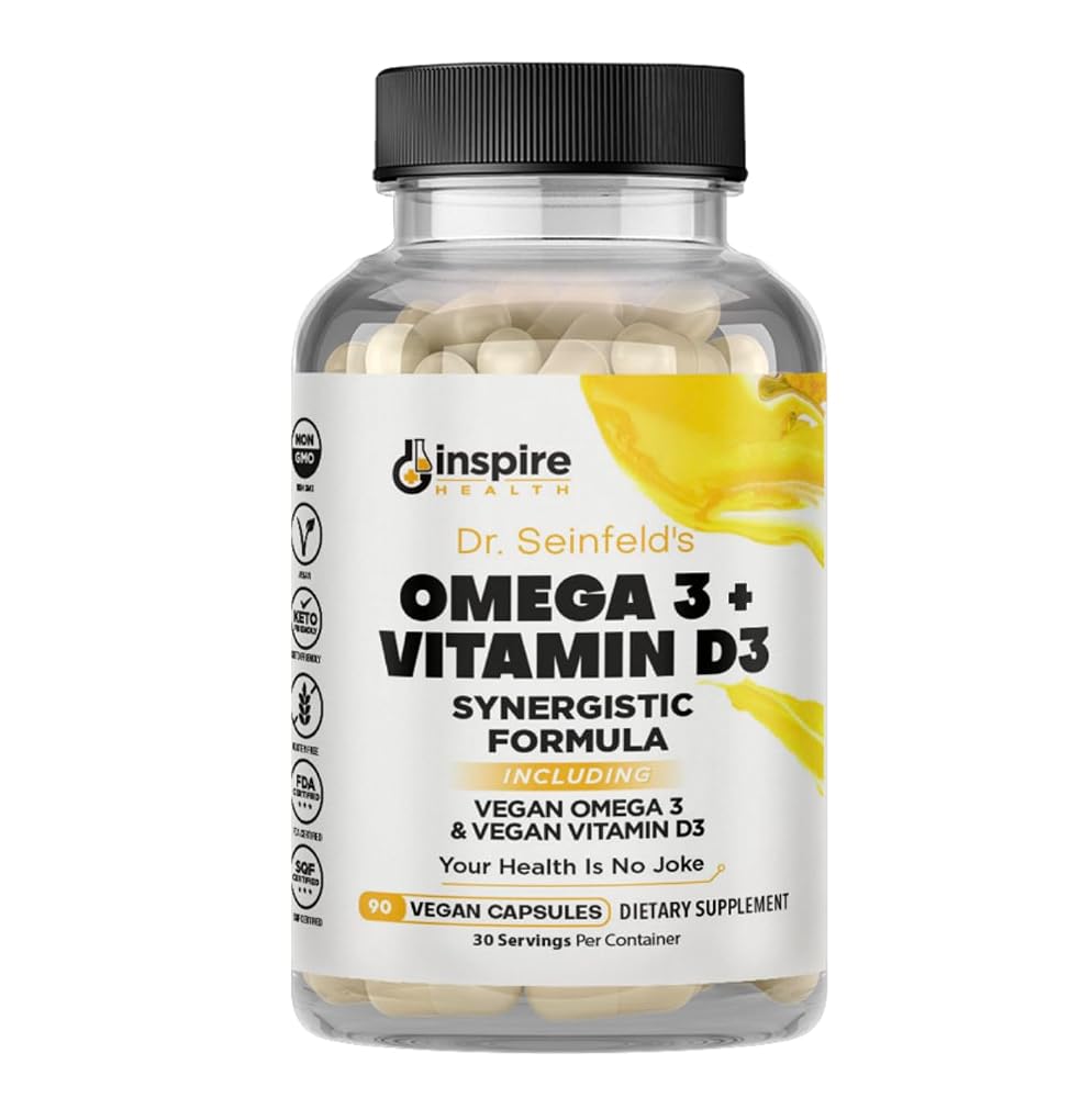GINSPIRE NUTRITION Dr. Seinfeld Vegan Algae Omega-3 & D3 - 90 Capsules