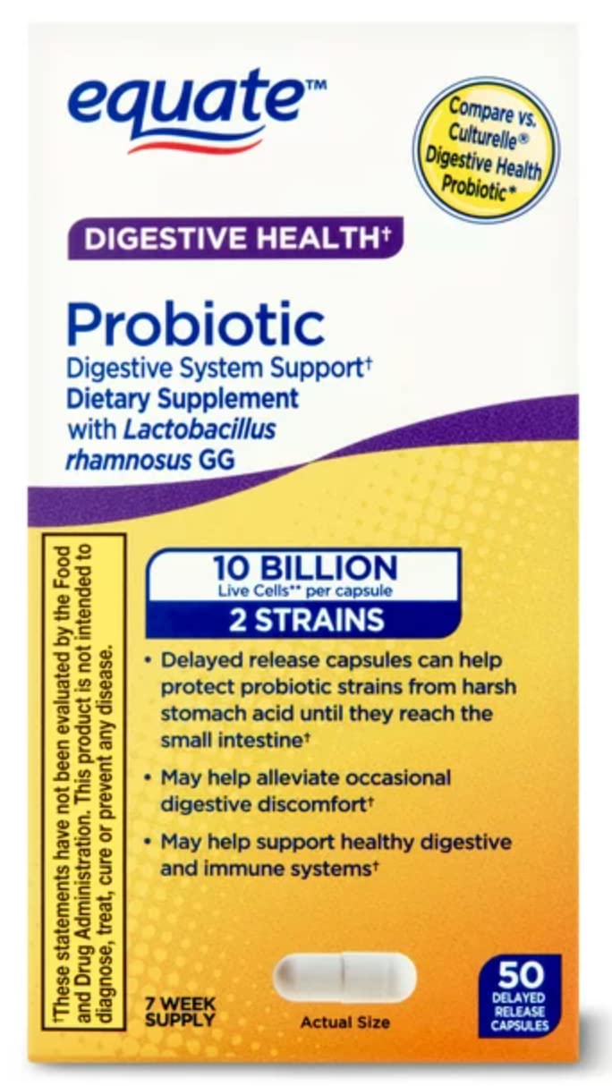VOZRO Equate Extra Care Probiotic Digestive Support - 50 Capsules