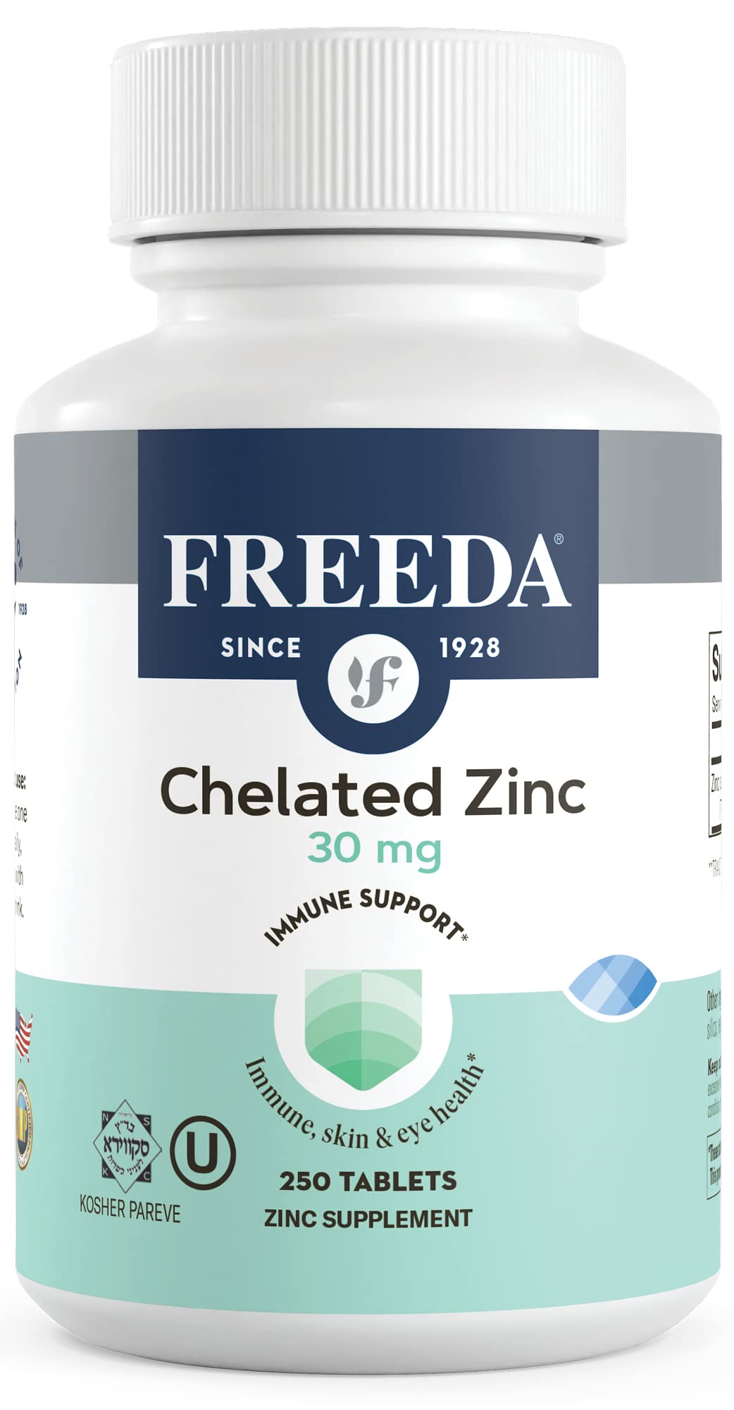 Freeda Chelated Zinc 30mg Immune Support - 250 Tablets