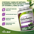 NutraA2Z Elderberry Gummy Immune Support - 90 Gummies - image 2