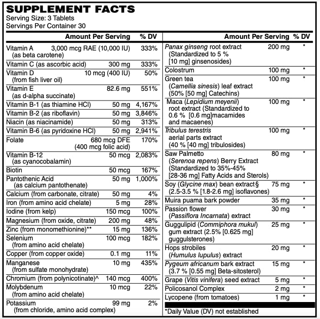 Netrition Active Men's Multivitamin Formula - 90 Tablets - image 2