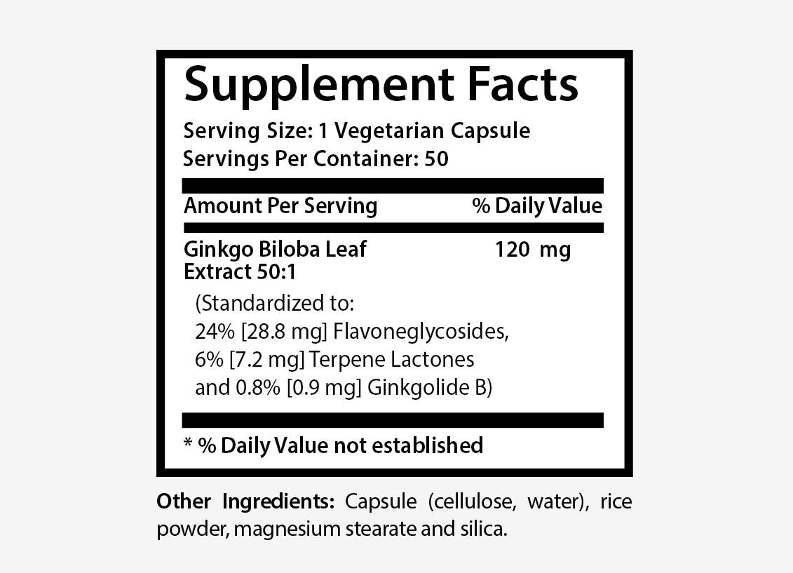 Sport Supplements Ginkgo Biloba 120mg Memory Support - 60 Capsules - image 2