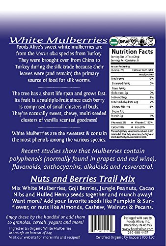 Foods Alive Organic White Mulberries Dried - 8 oz - image 2
