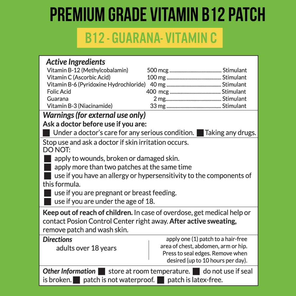 VitaPatch Premium Grade B12 Patches for Energy - 30 Count - image 2