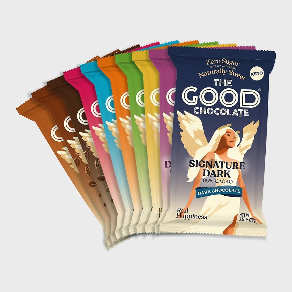 THE GOOD CHOCOLATE - Keto Chocolate Variety Pack with Zero Sugar