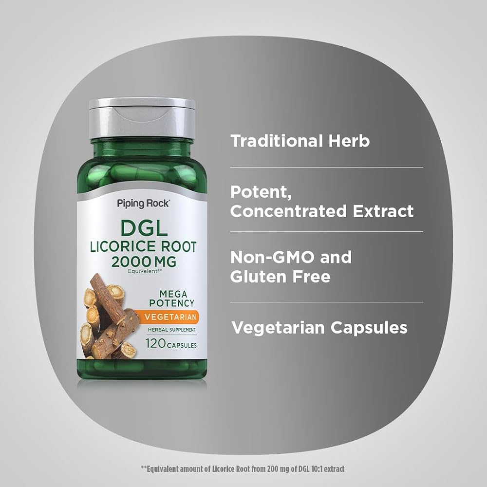 Piping Rock DGL Supplement Licorice Root - 120 Capsules - image 4