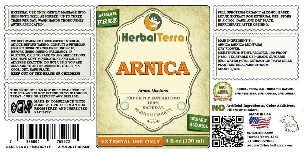 Herbal Terra LLC Arnica (Arnica Montana) Dried Flower Liquid Extract