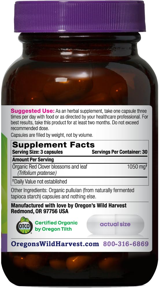 Oregon's Wild Harvest Red Clover Capsules Organic - 90 Count - image 2