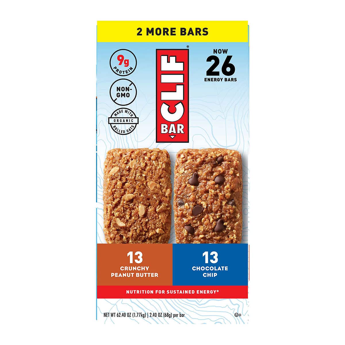 CLIF Bar Variety Pack Protein Bars Peanut Butter Chocolate - 26 Count
