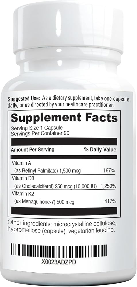 NatureGenX ADK10 Vitamin A D3 K2 Bone Health - 90 Capsules - image 8