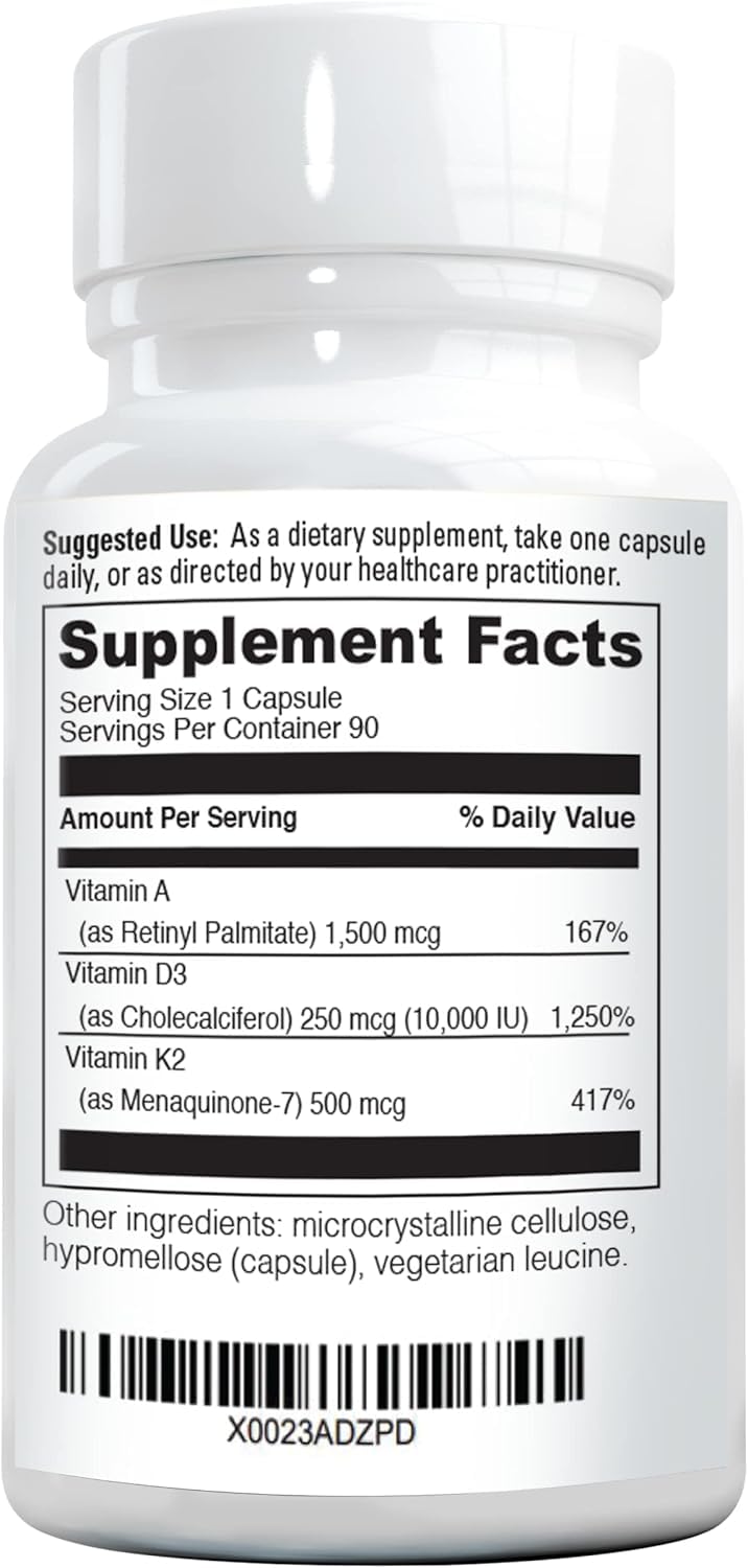 NatureGenX ADK10 Vitamin A D3 K2 Bone Health - 90 Capsules - image 8