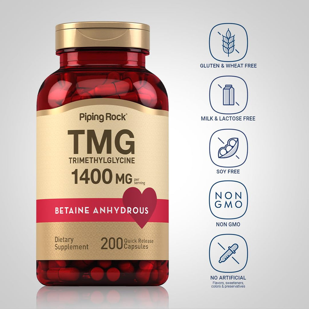 Piping Rock TMG Trimethylglycine 1400 mg - 200 Capsules - image 3