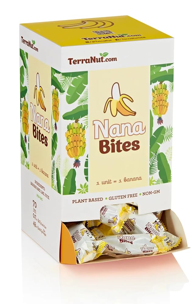 Terranut Nana Bites chewy banana treats perfect for snacking 70CT