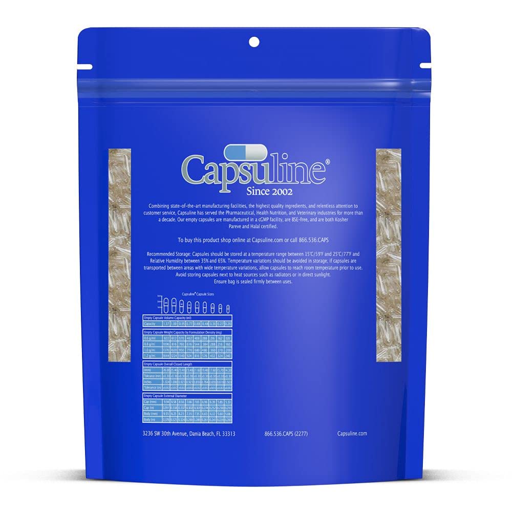 Capsuline Size 00 Clear Empty Gelatin Capsules - 500 Count - image 2