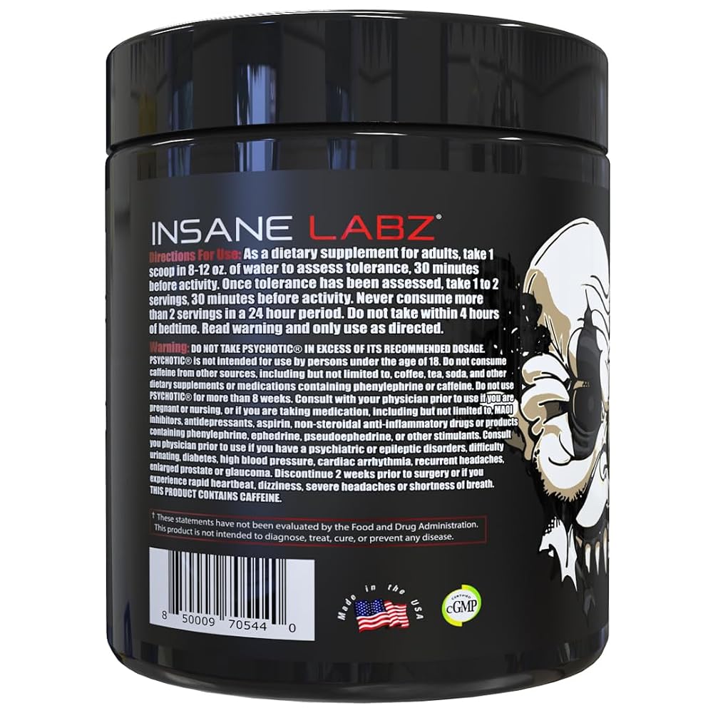 Insane Labz Psychotic Black Edition Mid Stimulant Pre Workout Powder