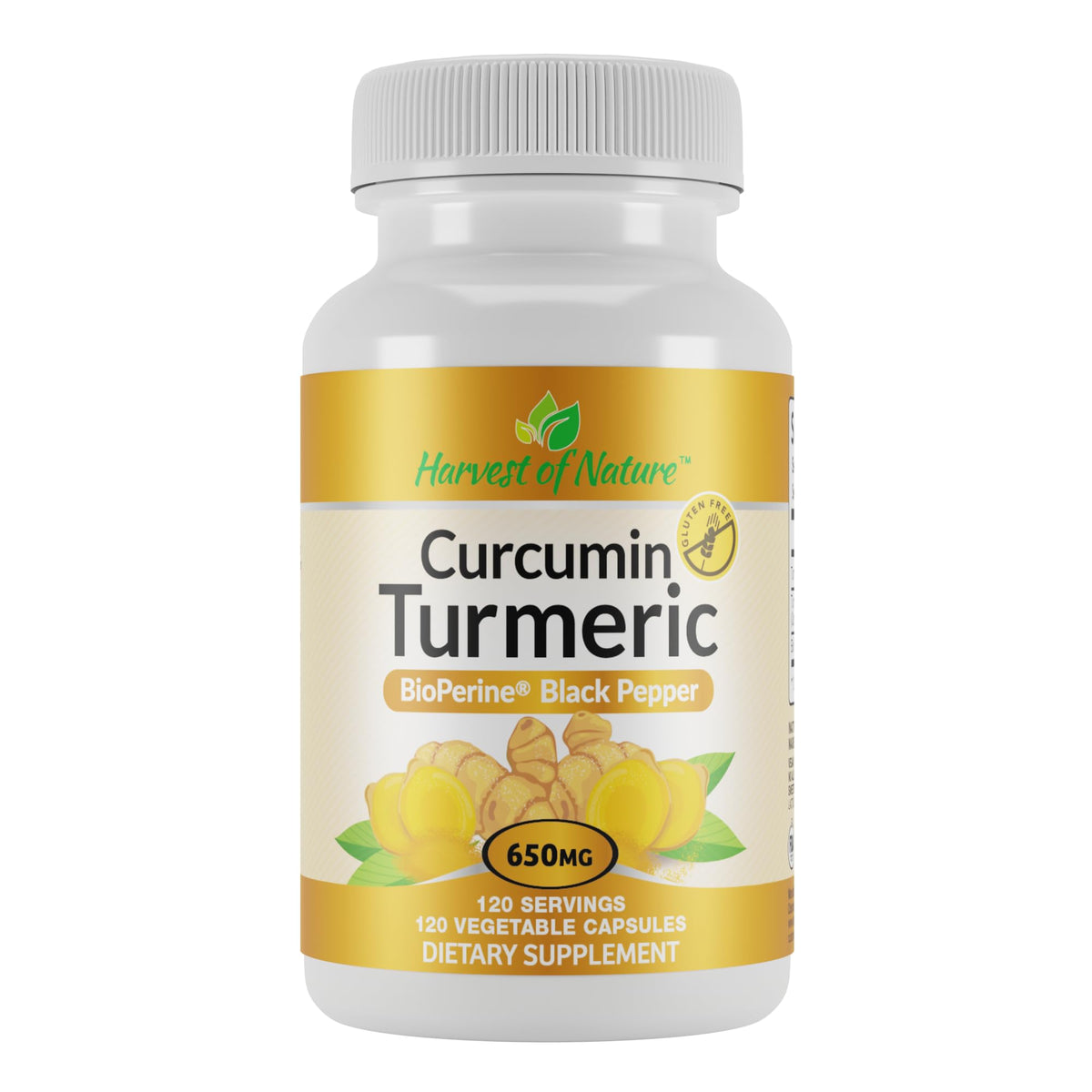 Harvest of Nature Turmeric Curcumin Supplement - 120 Capsules