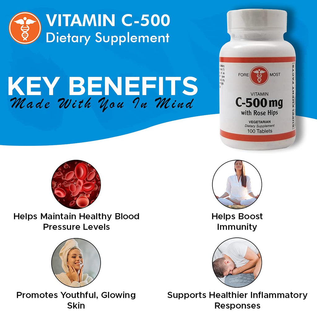 Holistic Health Vitamin C-500 with Rose Hips - 100 Tablets - image 7