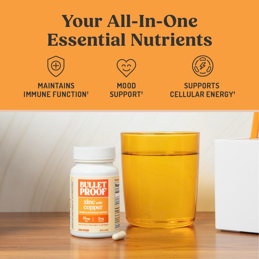 Bulletproof Zinc with Copper Capsules for Immunity and Mood - 60 Count - image 5