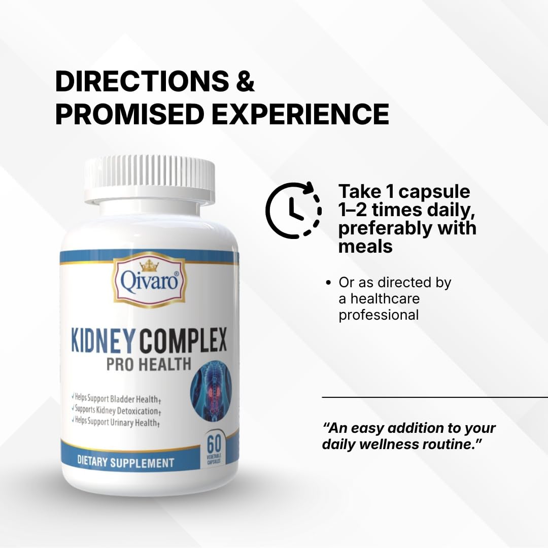 Qivaro Kidney Complex Pro-Health Supplement - 60 Vegetable Capsules - image 7