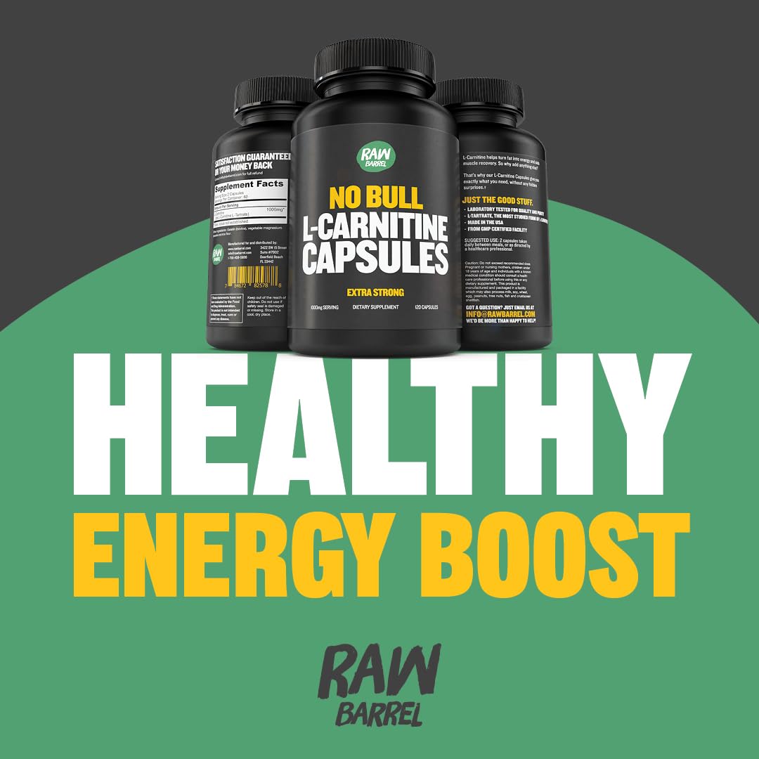Raw Barrel L-Carnitine 1000mg - 120 Capsules - image 2
