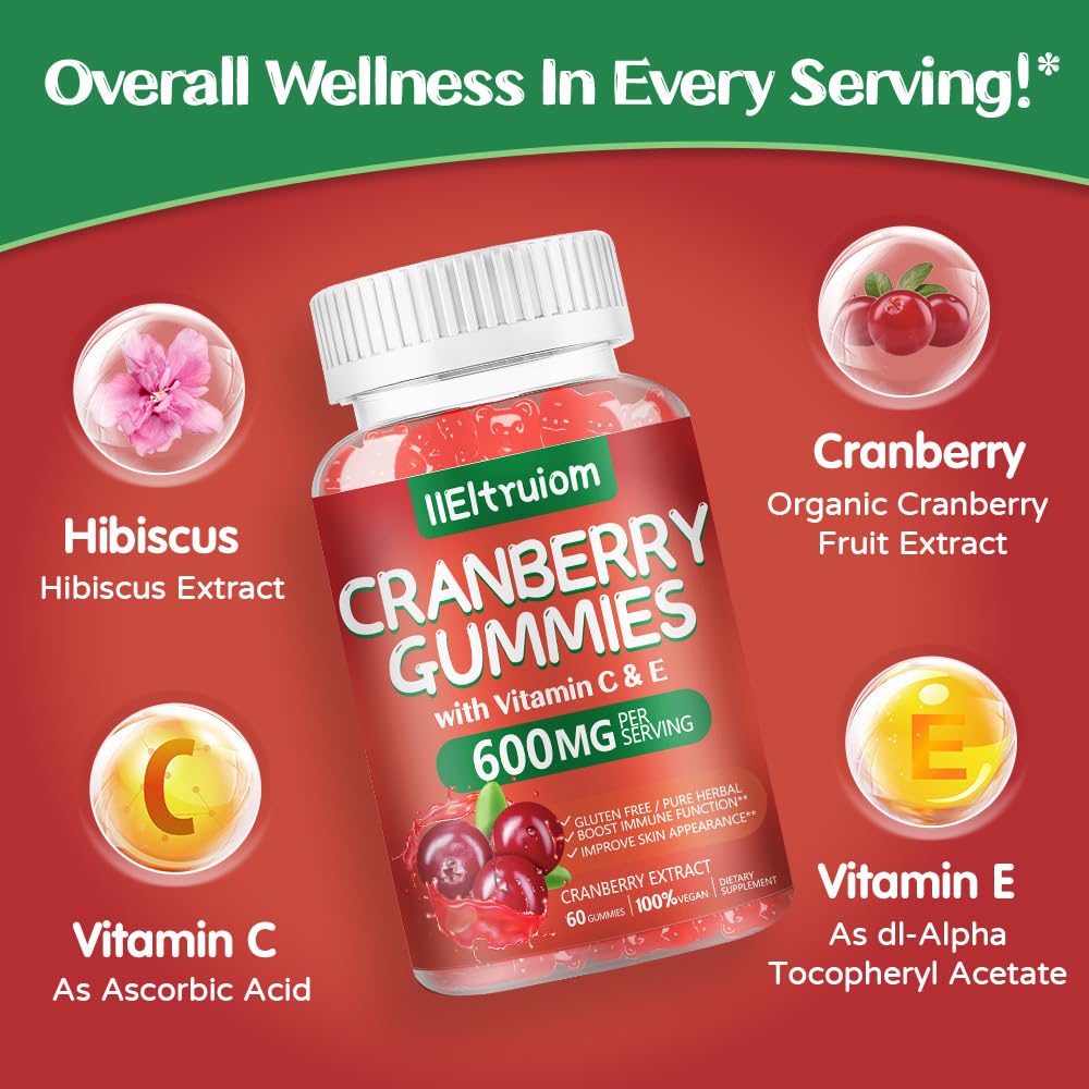 IIEltruiom Natural Cranberry Gummies for Women