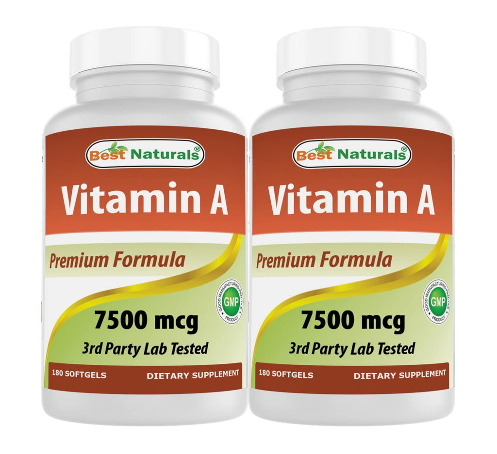 Best Naturals Vitamin A 25000 IU Softgels for Vision Support - 180 Softgels