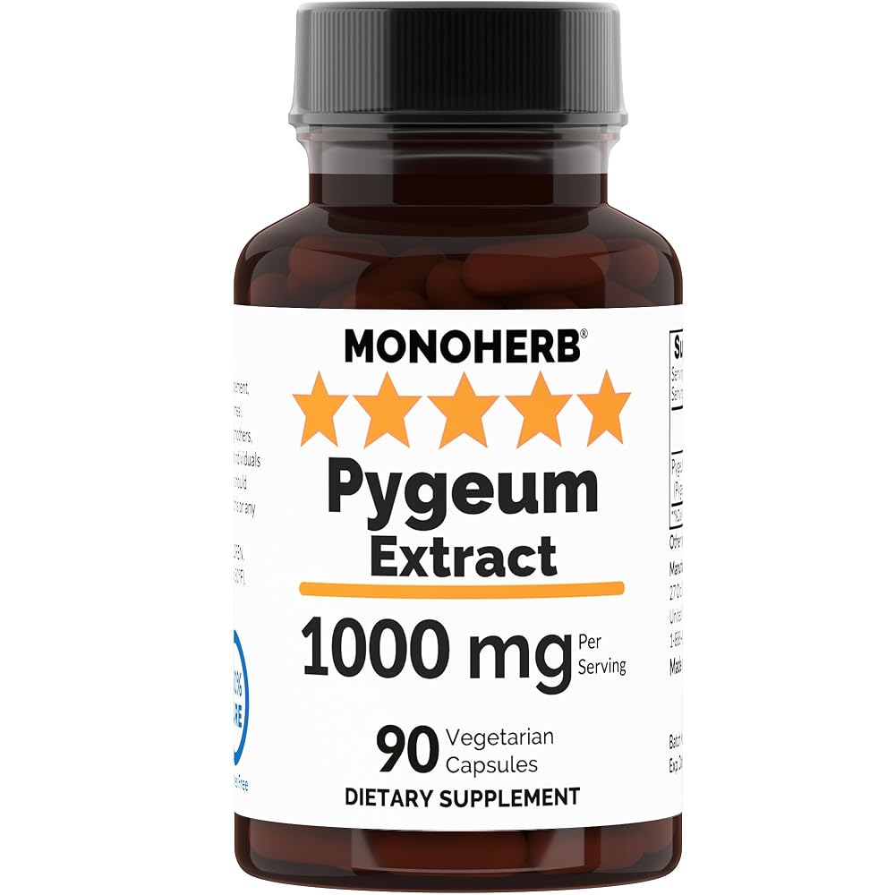 MONOHERB Pygeum Extract 1000 mg - 90 Vegetarian Capsules