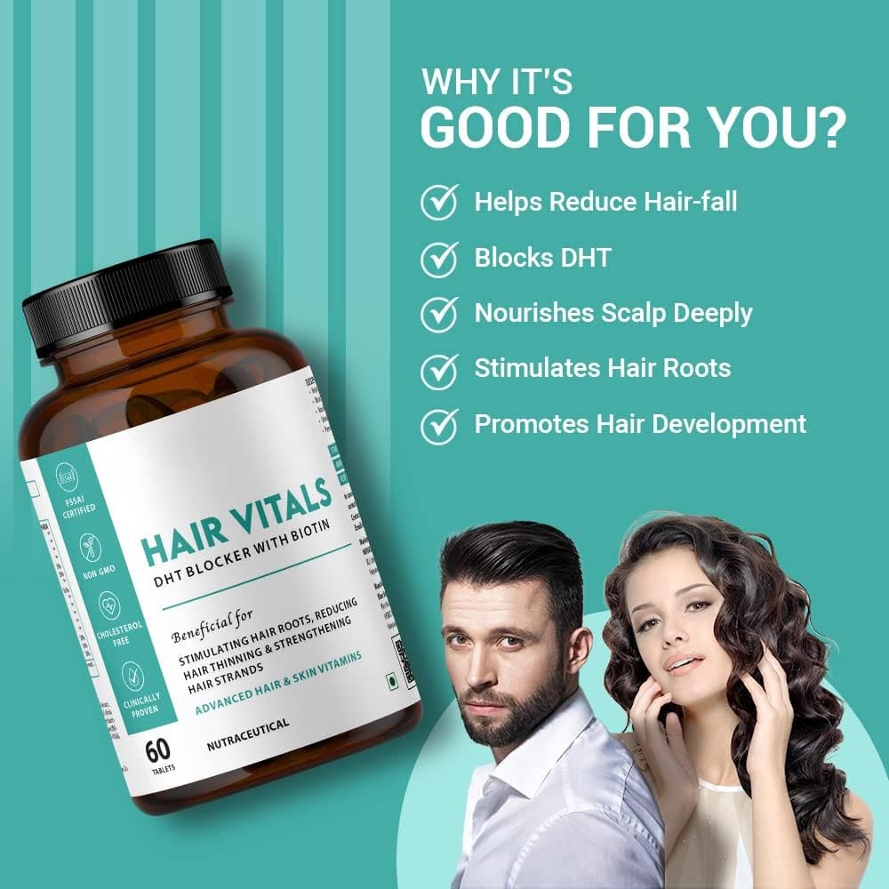 Generic Hair Vitals DHT Blocker with Biotin Tablets - 60 Tablets - image 2