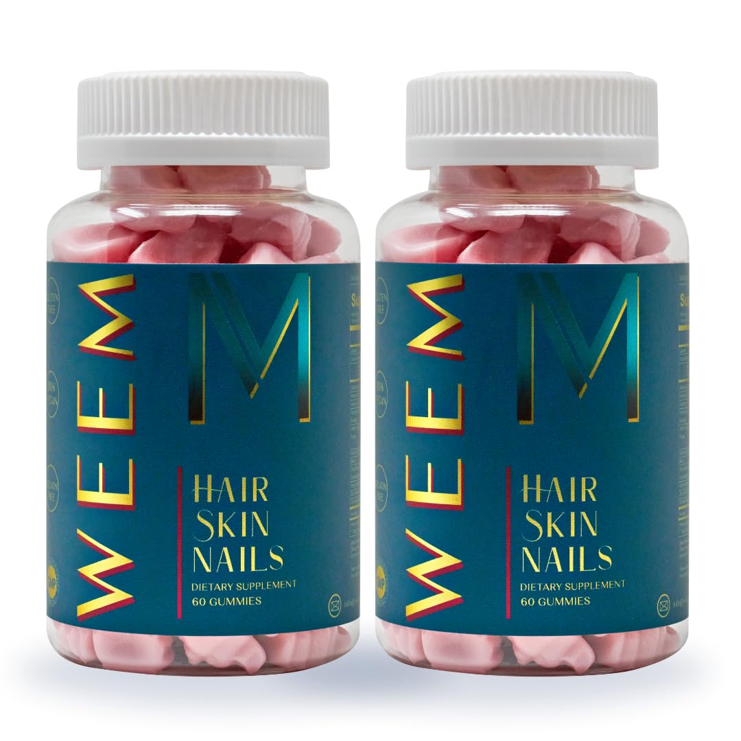 WEEM Hair Skin and Nails Gummies - Supports Healthy Hair - Vegan