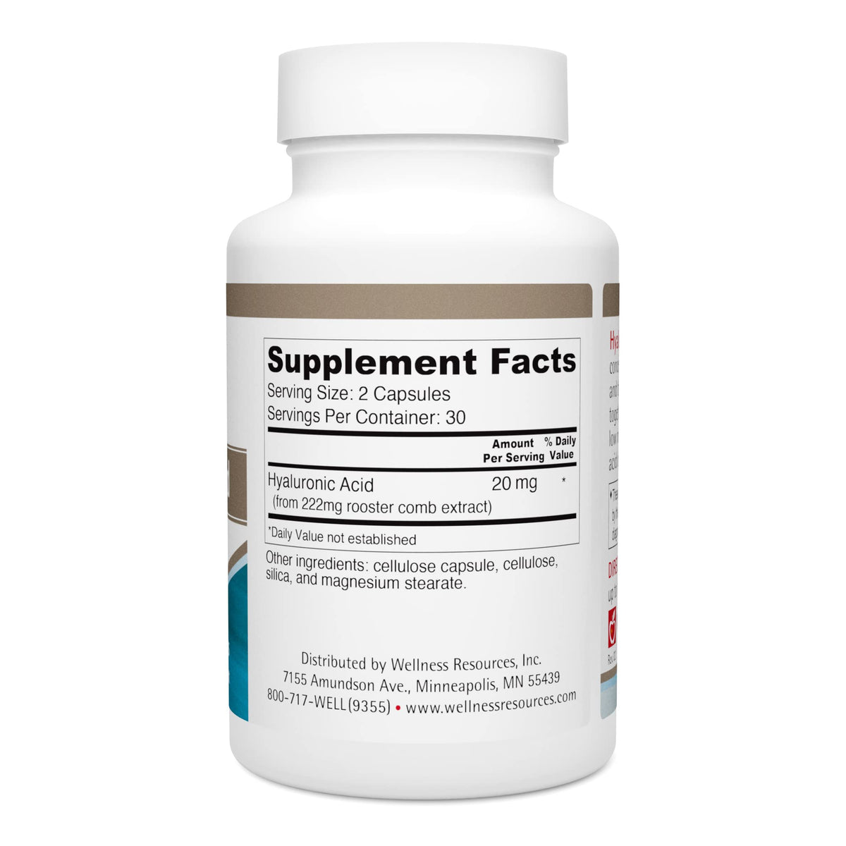 Wellness Resources Hyaluronic Acid Rooster Comb - 60 Capsules - image 2