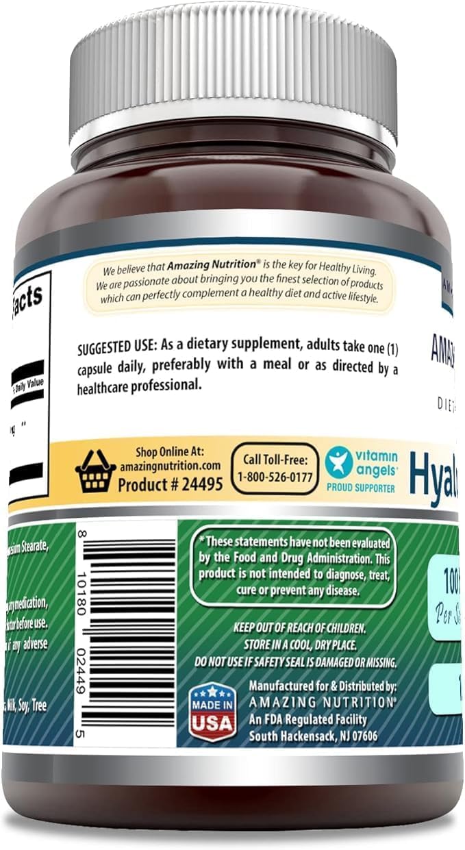 Amazing Nutrition Hyaluronic Acid 100 mg Capsules - 120 Count - image 3