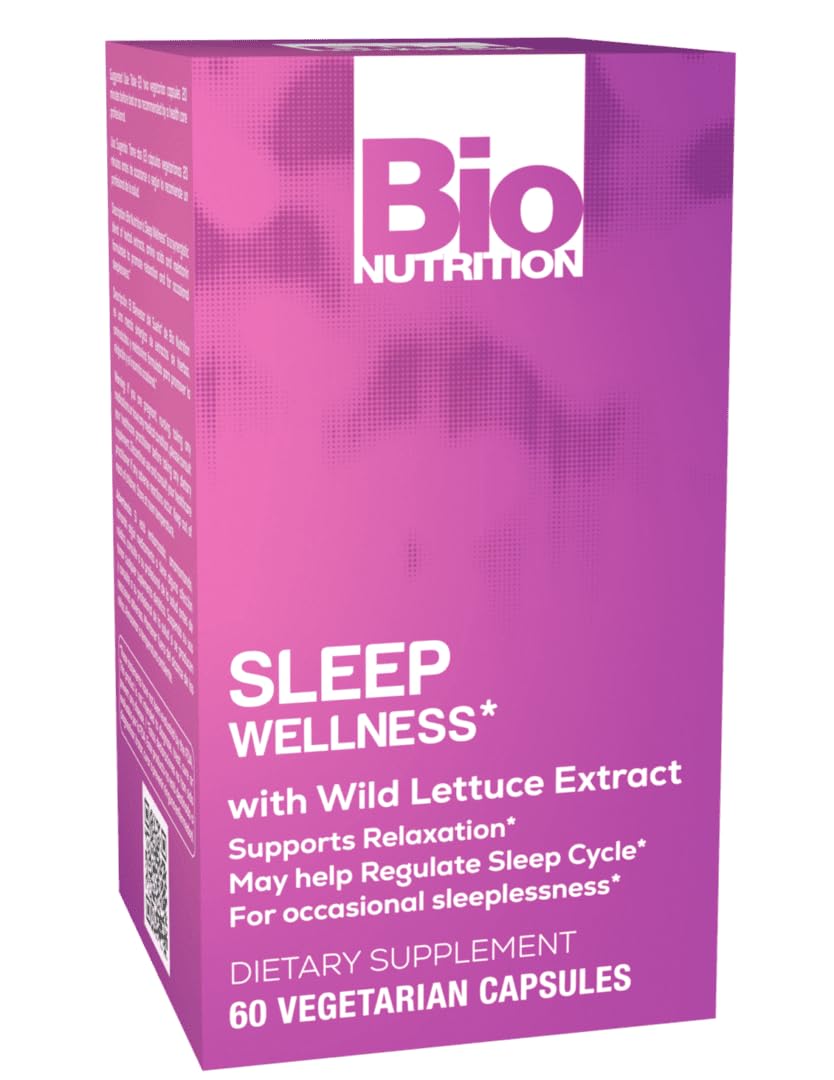 Bio Nutrition Sleep Wellness with Wild Lettuce Extract - 60 Vegetarian Capsules
