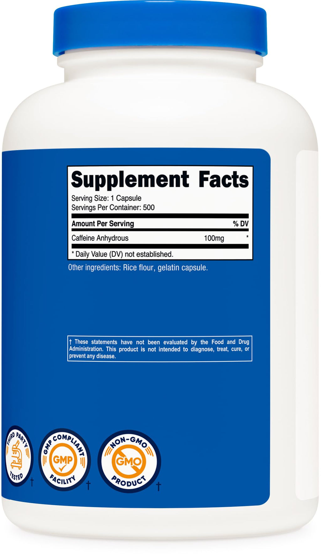 Nutricost Caffeine Pills 100mg - 500 Capsules - image 5