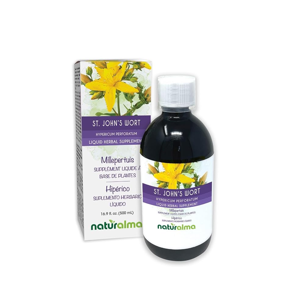 Naturalma St. John's Wort (Hypericum perforatum) herb with Flowers