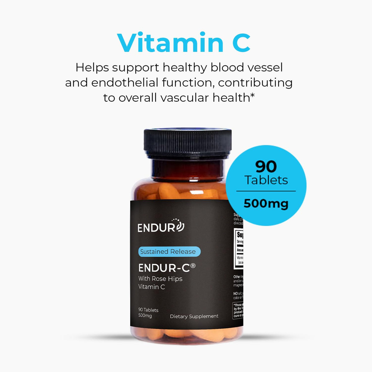 Endurance Products ENDUR-C Vitamin C 500mg Sustained Release - 90 Tablets - image 2