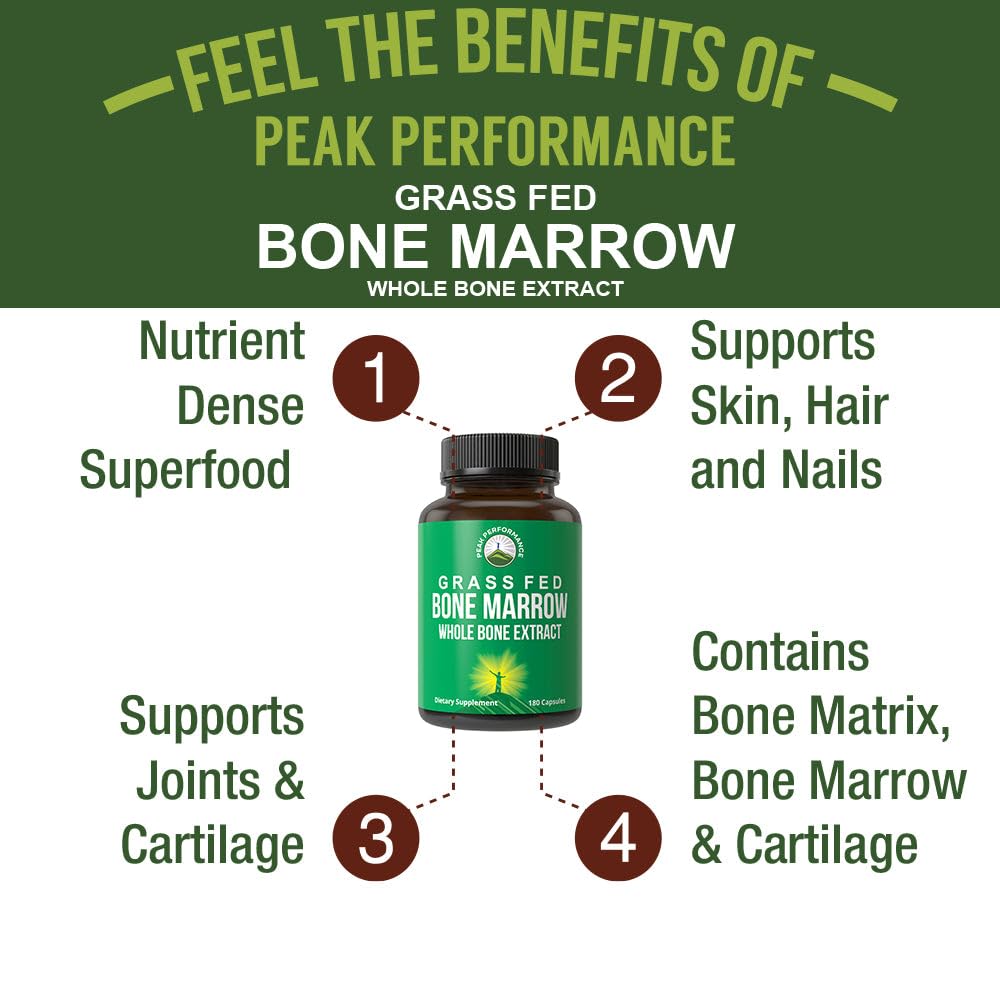 Peak Performance Grass Fed Bone Marrow Extract - 180 Capsules - image 2